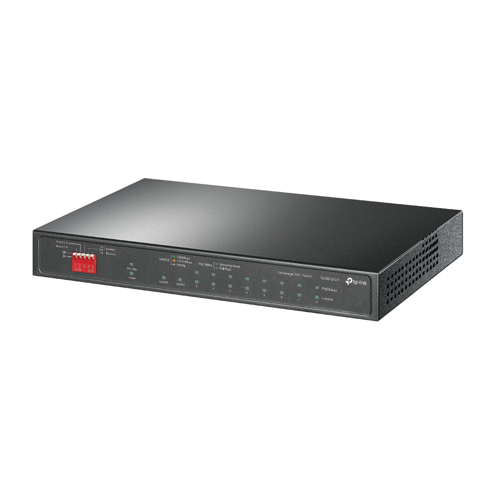 TP-Link SG1210P 10-Port Gigabit Desktop Switch with 8-Port PoE+, 1GE Lan Uplink, 1G SFP Uplink Ports | 63W PoE Budget TP-Link SG1210P 10-Port Gigabit Desktop Switch with 8-Port PoE+, 1GE Lan Uplink, 1G SFP Uplink Ports | 63W PoE Budget